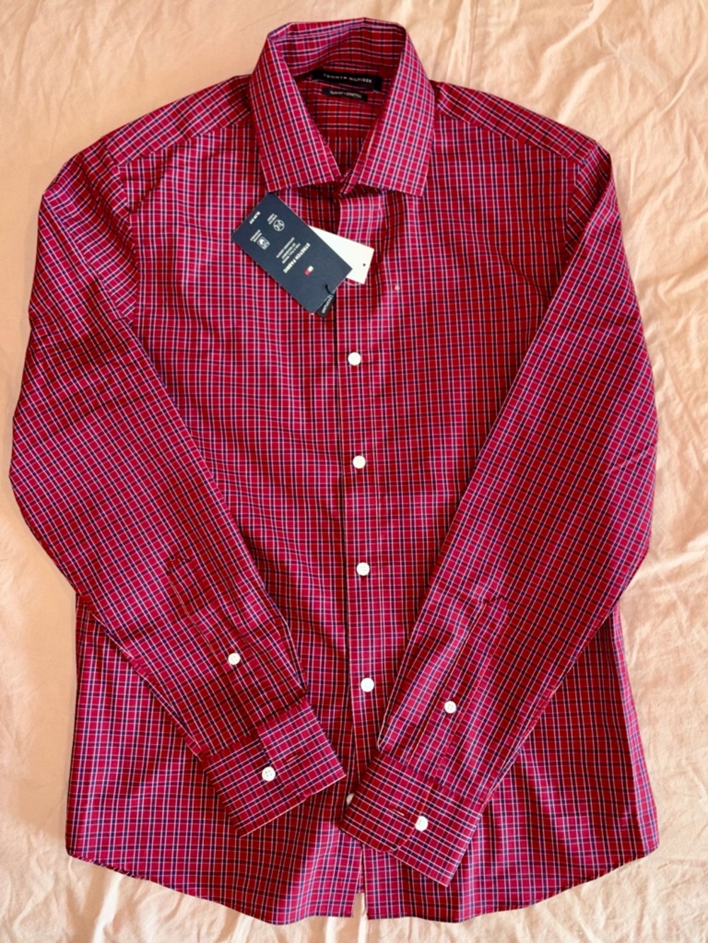 Tommy Hilfiger Red Plaid Dress Shirt